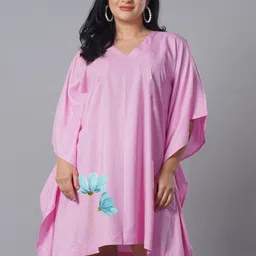 LetsDressUp Floral Printed Curved Kimono Sleeves Kaftan Dress-image-65