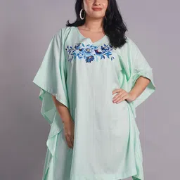 LetsDressUp Floral Printed Curved Kimono Sleeves Kaftan Dress-27