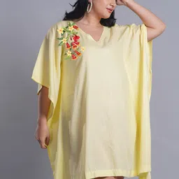 LetsDressUp Floral Printed Curved Kimono Sleeves Kaftan Dress-image-74