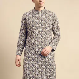 Amodh by Kisah Floral Printed Mandarin Collar Straight Kurta-73