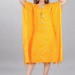 MF Hayat Women Bandhani Embroidered Asymmetric Kaftan Kurta-picture-15