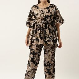 SANSKRUTIHOMES Women Printed Pure Cotton Night suit-image-48