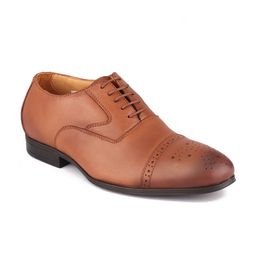 TOP BRASS Men Tan Brown Solid Leather Formal Oxfords-image-43