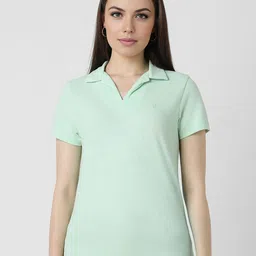 Van Heusen Woman Solid Short Sleeves Top-image-29