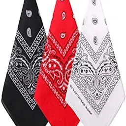 Aadikart Pack of 3 Black and Red Printed Pure Cotton Bandana-image-50