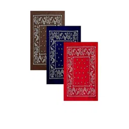 Aadikart Red & Blue Pack Of 3 Printed Pure Cotton Bandanas-image-98