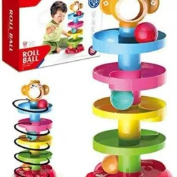 Plastic Roll and Swirl Ball, Size 1.5 inch (Multicolor)-1