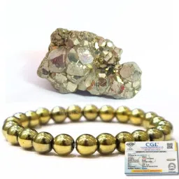 Pyrite Stone Original stone and Bracelet for Vastu/Working Table Decore Decorative Showpiece-10 cm-17