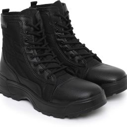 Goldstar Men's Ryder Boots High Ankle Black Style Lace-Up Boots Anti-Slip Sole Boots For Men-image-18