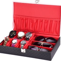 Black & Pink watch & goggle case organizer Watch Box-image-19