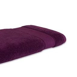 SPACES Set of 2 Violet Solid 550GSM Cotton Ultra Soft Hand Towels image 4