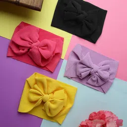 Babymoon Girls Set Of 4 Textured Bandana Headband-12