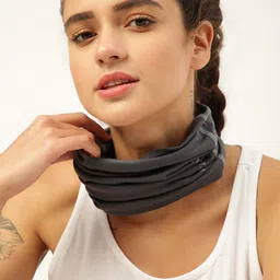 FREECULTR Unisex Charcoal Grey & Blue Solid Bamboo Anti-Microbial Multipurpose Headband-14