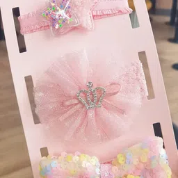 SYGA Girls Set of 3 Princess Wind Bow Flower Elasticated Embellished Hairbands-image-35