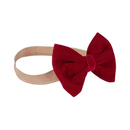 Aye Candy Girls Gold-Toned & Maroon  Velvet Bow Headband-image-25