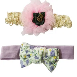 Jewelz Set of 2 Floral Applique & Bow Hairbands-69