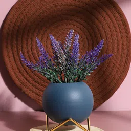 Bonhomie Navy Blue Ceramic Planter With Stand-54