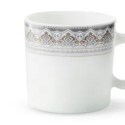 Larah by BOROSIL White & Grey Printed Opalware Glossy Set of Cups and Mugs image 3