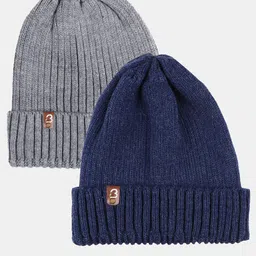 Bharatasya Men Pack of 2 Acrylic Beanie-image-12