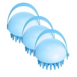 Kuber Industries Set Of 3 Scalp Massager Brush For Dandruff - Blue image 2