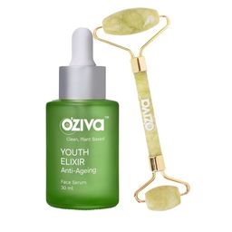 OZiva Youth Elixir Face Serum With Jade Roller - 30ml-24
