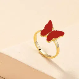 Pinapes Gold-Plated Butterfly Design Ring-33