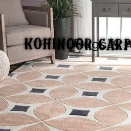 IMRA CARPET Beige Geometric Handmade Woollen Carpet-56