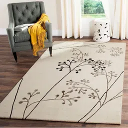 IMRA CARPET Grey & Cream Ethnic Motifs Woollen Carpet-picture-14