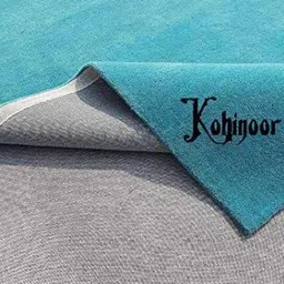 IMRA CARPET Turquoise Blue Solid Woollen Carpet-image-70