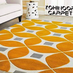 IMRA CARPET Gold-Toned Floral Handmade Woollen Carpet-picture-18