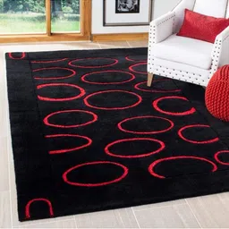 IMRA CARPET Black Geometric Woollen Carpet-picture-22