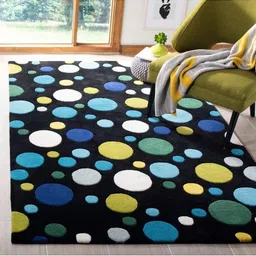 IMRA CARPET Black Geometric Woollen Carpet-picture-7