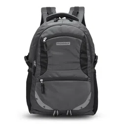 Provogue Unisex Grey & Black Brand Logo Backpack with Reflective Strip-44
