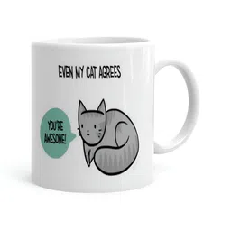 Khakee White & Grey Printed Ceramic Glossy Cups-image-90