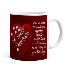 Khakee White & Maroon Text or Slogans Printed Ceramic Glossy Mugs 325 ml-38