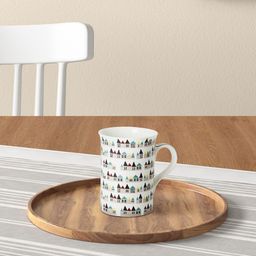 Living scapes by Pantaloons White & Green Printed Bone China Glossy Mug-31