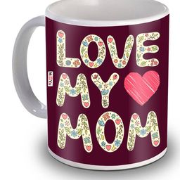 ME & YOU Burgundy & White Printed Ceramic Glossy Coffee Mug 325 ml-11