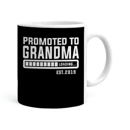 Khakee White & Black Printed Ceramic Glossy Mug 325 ml-4