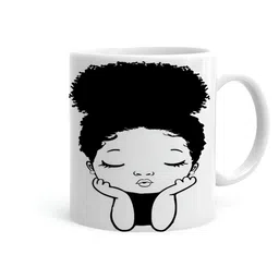 Khakee White & Black Printed Ceramic Glossy Mug 325ml-55