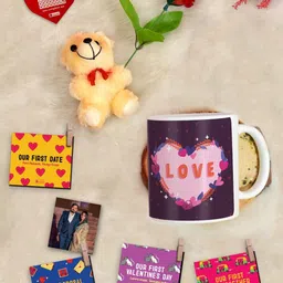 Indigifts Red & Cream 8 Pcs Valentine Gifts Box-4
