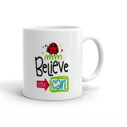 Khakee White & Green Text or Slogans Printed Glossy Microwave Safe Mugs 325ml-37