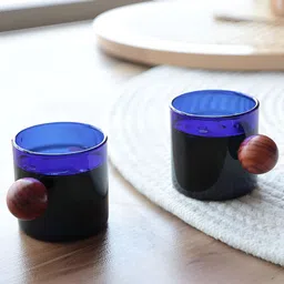 Kuber Industries Blue 2 Pieces Glass Mugs 120 ml-image-9