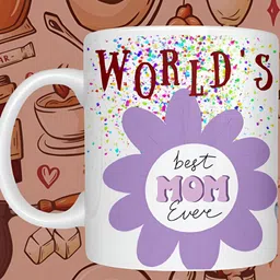 JAVA IMPRESSIONS White & Purple Printed Ceramic Matte Mugs Set of Cups and Mugs-25