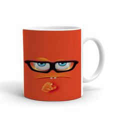 Khakee White & Orange Printed Ceramic Glossy Mug 325 ml-image-63