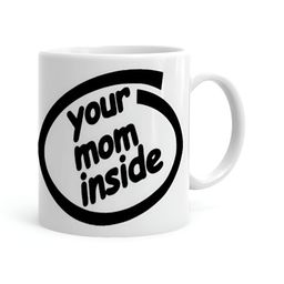 Khakee White & Black Printed Ceramic Glossy Mugs 325 ml-12