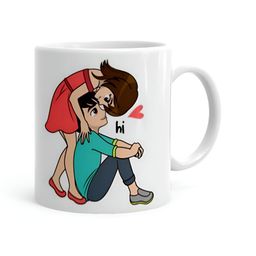 Khakee White & Green Printed Ceramic Glossy Mug-image-72