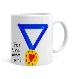 Khakee White & Blue Printed Ceramic Glossy Mug 325 ML-41