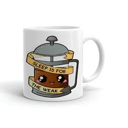 Khakee White & Grey Text or Slogans Printed Glossy Microwave Safe Mugs 325 ml-image-5