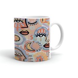 Khakee White & Beige Graphic Printed Microwave Safe Ceramic Glossy Mug 325 ml-image-23