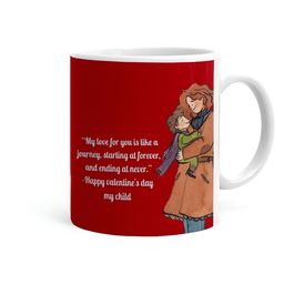 Khakee White & Red Text or Slogans Printed Ceramic Glossy Mug 325 ML-10